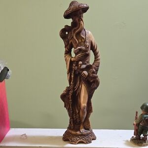 Vintage of Heavy Oriental Japanese Resin Sculpture Figurine Man